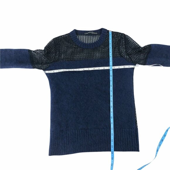 AllSaints Minako Angora Mesh Sweater Navy Blue Size 4 Small - Picture 12 of 15